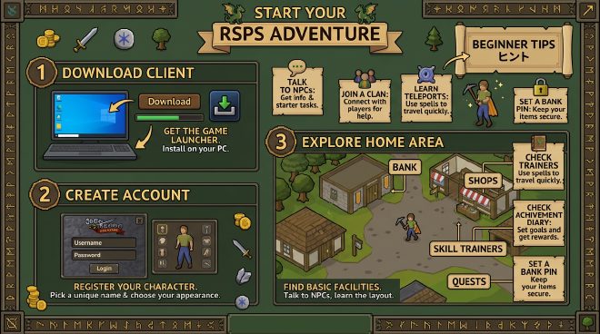 RSPS beginner tips – first steps after joining a RuneScape private server