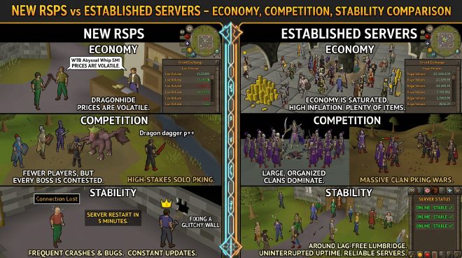 New RSPS vs established servers – economy, competition, and stability comparison