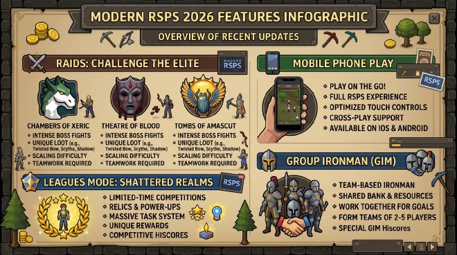 What&rsquo;s changed in RSPS since you last played – raids, mobile, leagues, and Group Ironman