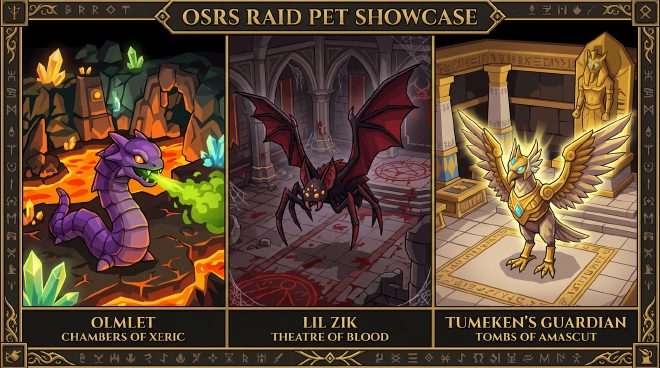 Raid pets – Olmlet (CoX), Lil&rsquo; Zik (ToB), and Tumeken&rsquo;s Guardian (ToA) on RSPS