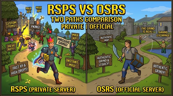 RSPS vs OSRS comparison – why play RuneScape private servers